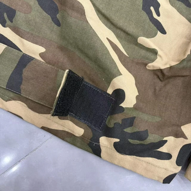 Camo Cargo Shorts für Herren, Baggy Multi-Pocket-Shorts mit Kordelzug in der Taille, Baumwolle, Streetwear, Hip-Hop, Camouflage, knielang, taktische Shorts – Detail 5