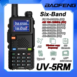 Baofeng UV-5RM Walkie Talkie Air Band Wireless Copy Frequency Multi Band AM FM 999CH Type-C NOAA 2 Way Radios UV-5RH New Upgrade