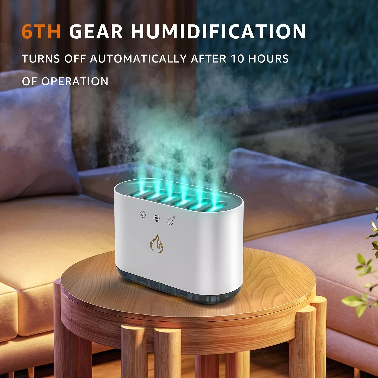 Dynamic Pickup Humidifier, 30.43oz Large Capacity  Humidifier With Six Spray Heads, Fog Volume Ultrasonic Air Humidifier With Am