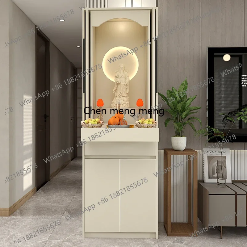 

Buddhist niche with door modern light luxury small ancestor cabinet vertical cabinet household offering table