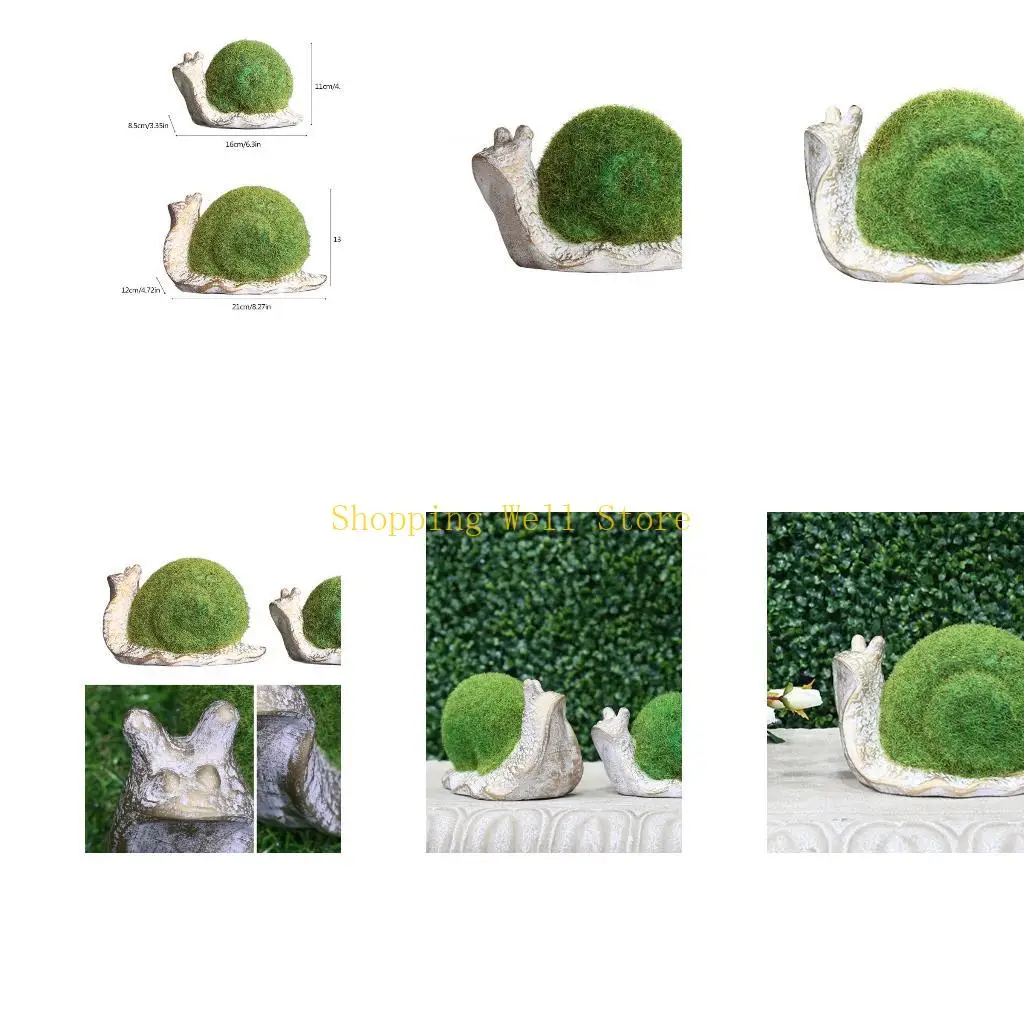 KX4B Snail Ornaments Micro Landscape Figurine Resin Crafts Yard Garden Decor