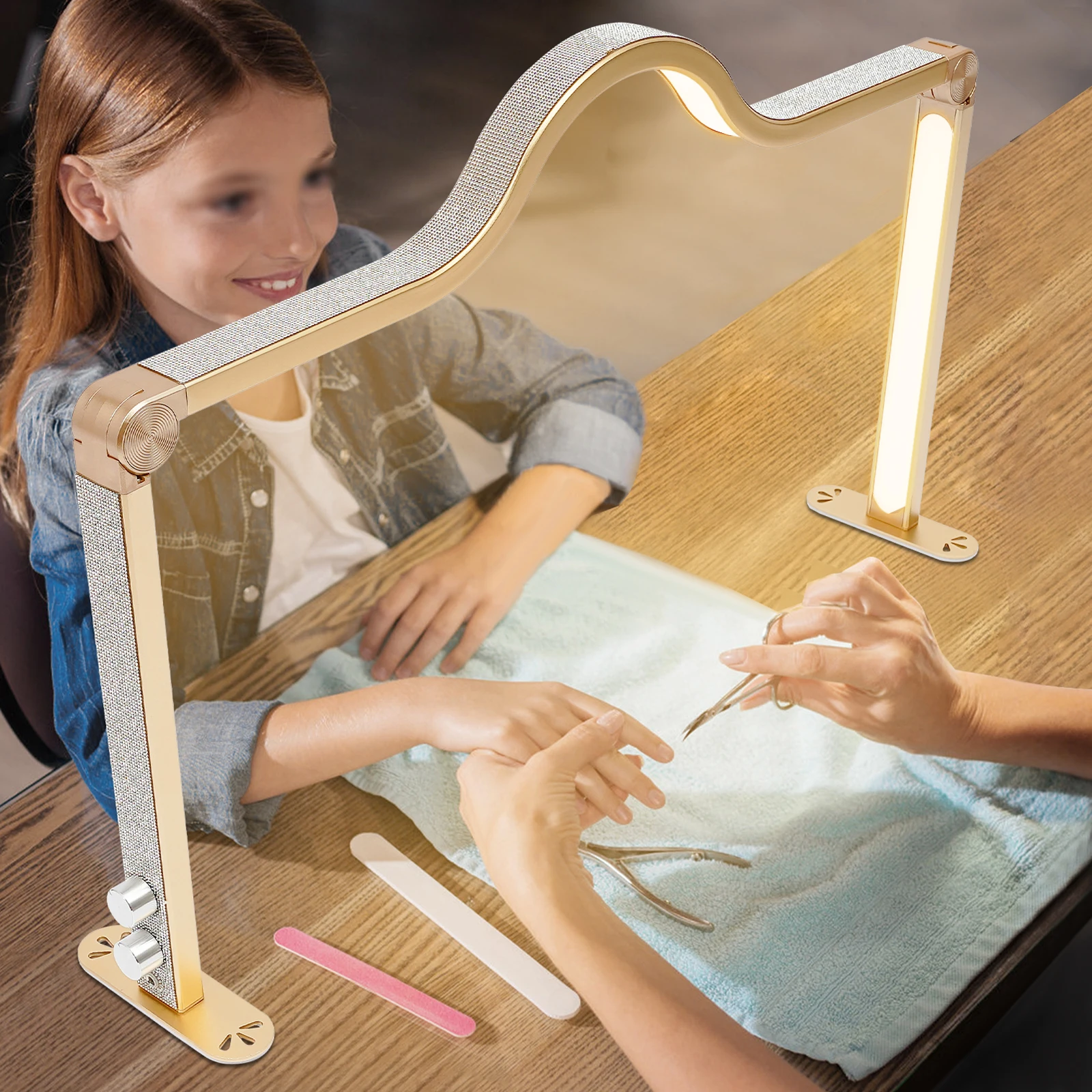 48wまつげライト折りたたみ式ネイルテックライトネイルテックランプ読書照明手芸照明ネイルアートフェイシャルスパスキンケア用