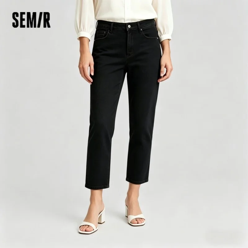 Semir jeans feminino calças minimalistas outono 2025 novas calças cônicas versáteis