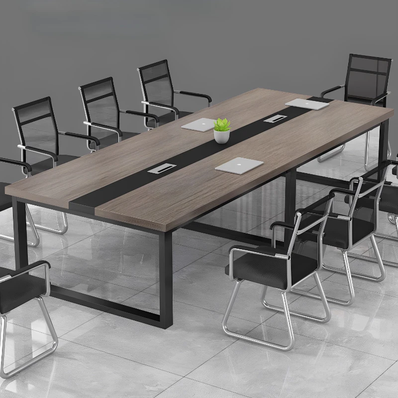 طاولة مؤتمرات طويلة بسيطة، مكتب، غرفة اجتماعات حديثة وبسيطة، طاولة خشبية كبيرة، أثاث تنفيذي تافولو لكل ريونوني #3
