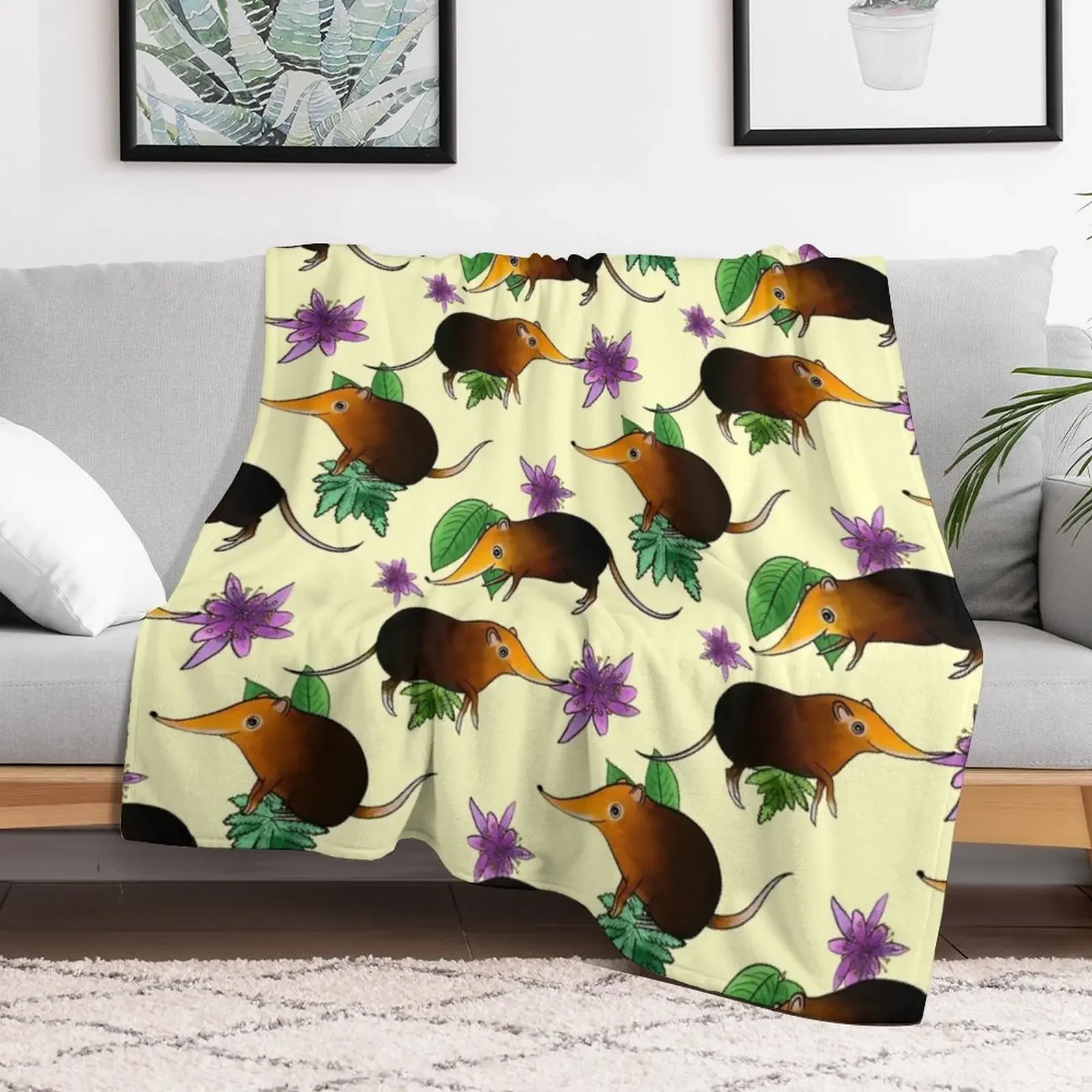 B&R Elephant Shrews | Sticker Throw Blanket Ultra Plush Cozy Blanket for Napping Sleeping