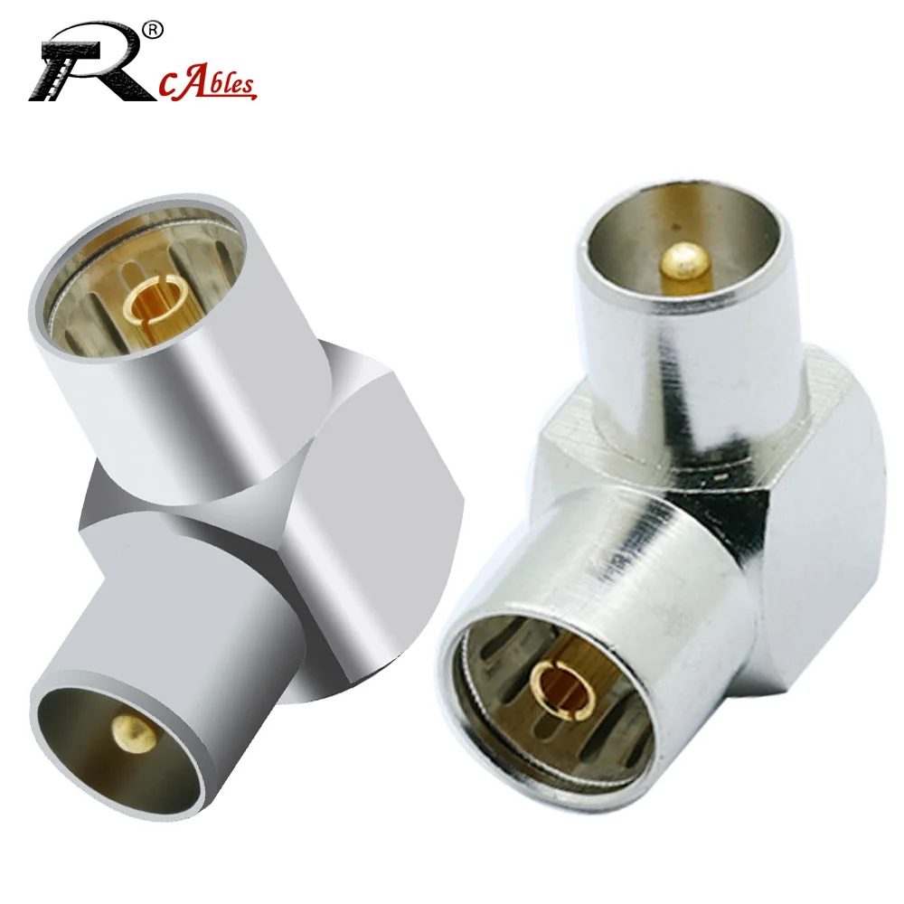 All Copper TV Female Set-top Box Adapter RF Male to RF Female TV Female to Male Adapter 90 Degree Right Angle Elbow