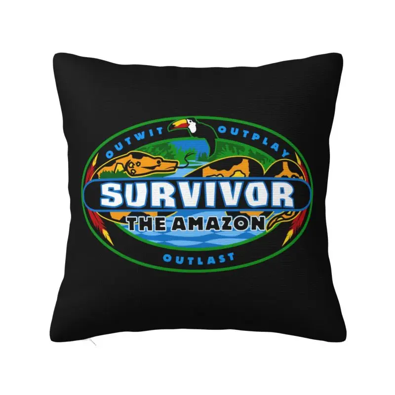 Adventure Game TV Show Survivor Throw Pillow Case 45*45cm Decor Home Cushion Cover Polyester Pillowcase Double-sided Printing