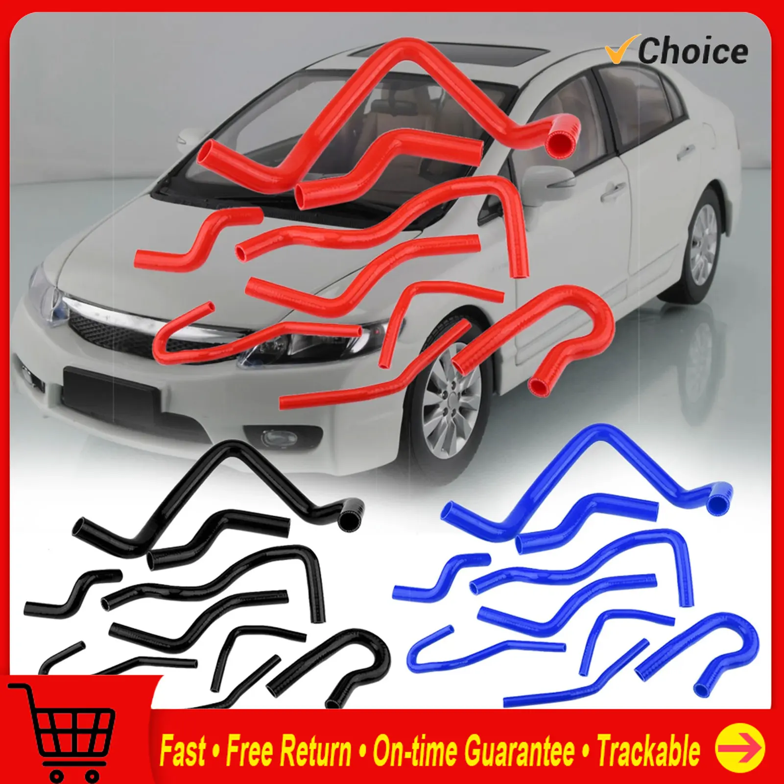 

9pcs Car Radiator Hose Silicone Radiator Hose For Civic D15 D16 SOHC EG/EK 1992‑2000 Car Accessories