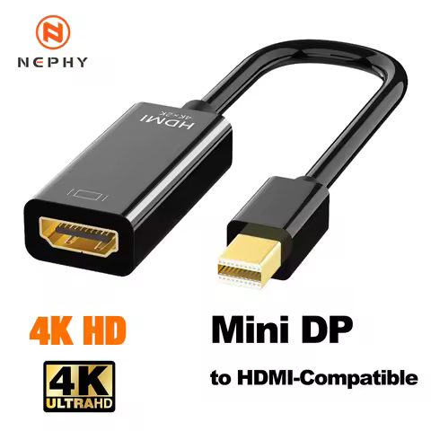 Mini DisplayPort to HDMI-compatible Adapter Cable Mini DP Male to HDTV Female Converter 4K/1080P for Laptop MacBook Pro TV Box