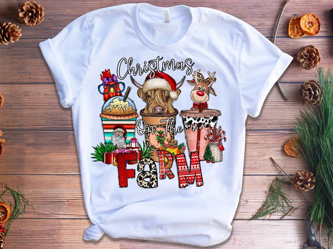 

Hay Girl Hay Caw Graphic Print Tshirt Women Merry Christmas Gift T Shirt Femme Dog/Pig/Sloth/Deer Animal T-Shirt Femlae Tops