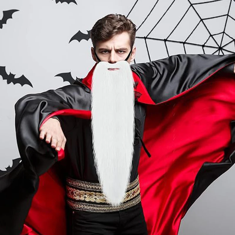 Barba falsa vestir-se com corda elástica cabelo facial cosplay bigode falso para desempenho de palco feriado masquerade festivo