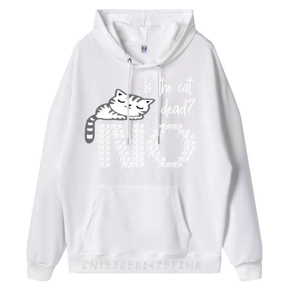 Is the Cat Dead Yes No Schrodinger is Cat Luxury Designer Men Breathable Men's Oversize Long Sleeve