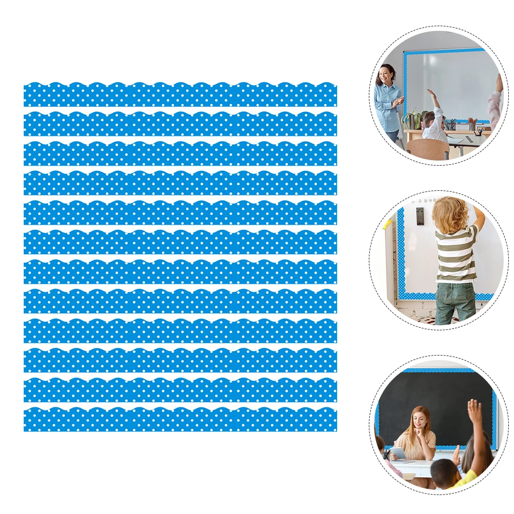 

12 Pcs PVC Magnetic Whiteboard Stickers Bulletin Board Border Decorative Trim for Classroom Office Removable