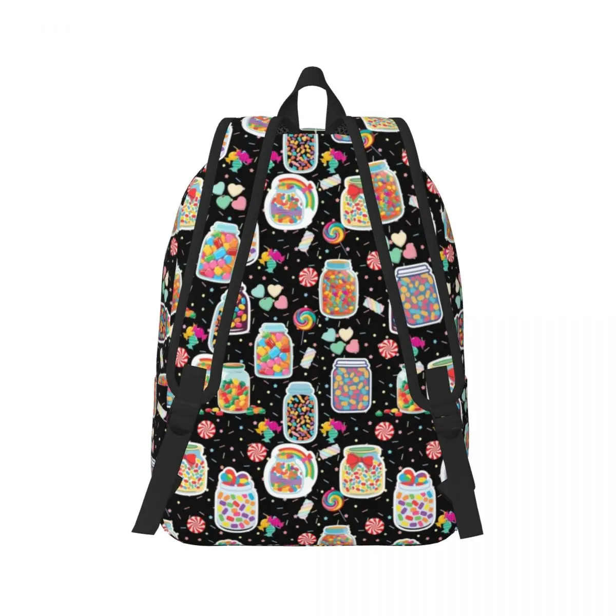 Durable Canvas Day Backpack Candy Land Pattern Functional and Fashionable Backpack for Teens, Adults, and Students