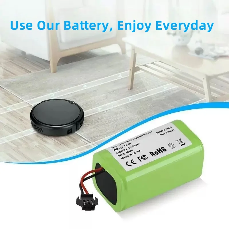 2800mAh 2600mAh 3200mAh 3500mAh 4800mAh 6800mAh 9800mAh 14.4V Battery for Conga Deebot N79S Robovac 11 Robot Vacuum Battery