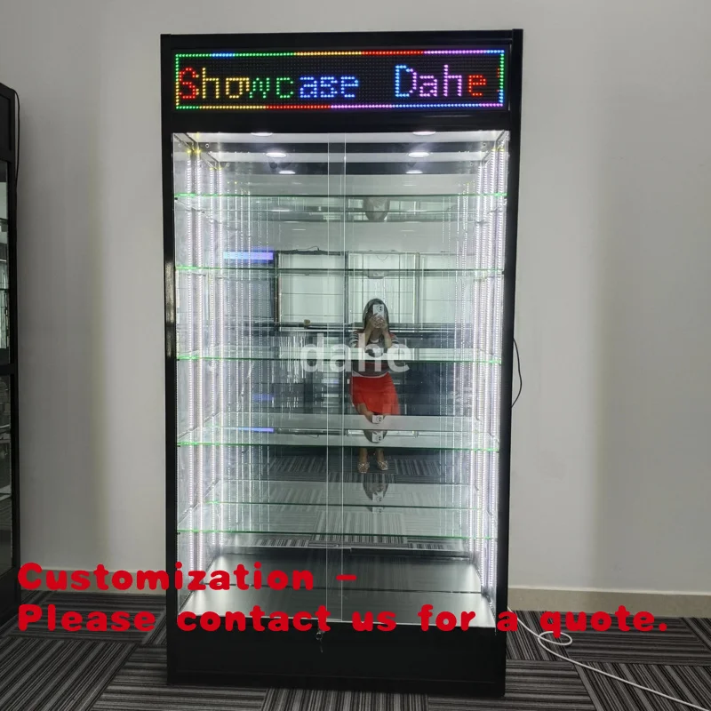 

Customize.Boutique L-shaped Display Cheap Price Aluminum Jewellery Showcase Retail Lockable Display Cabinet Vitrine with LE