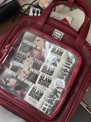 2024 Sweet Autumn Transparent Backpacks For Women High-capacity Cute PU Shoulder Bags Clear Bolsa Mujer Сумка