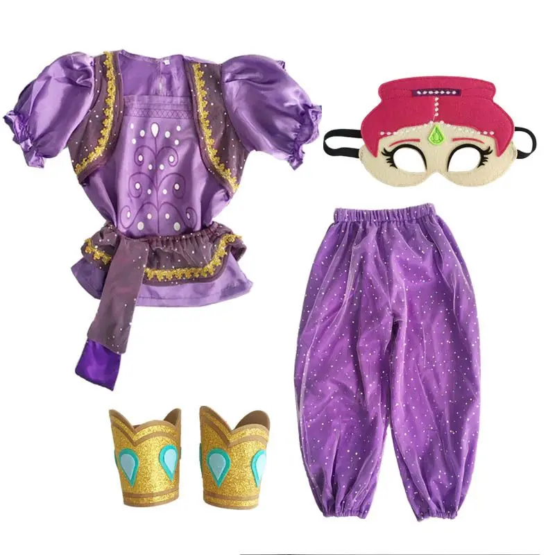 Children's Day Shimmer and Shine Boxed Shimmer Dress Up Set Pre School Costume Cosplay Costumes Girls Outfit Halloween Clothes