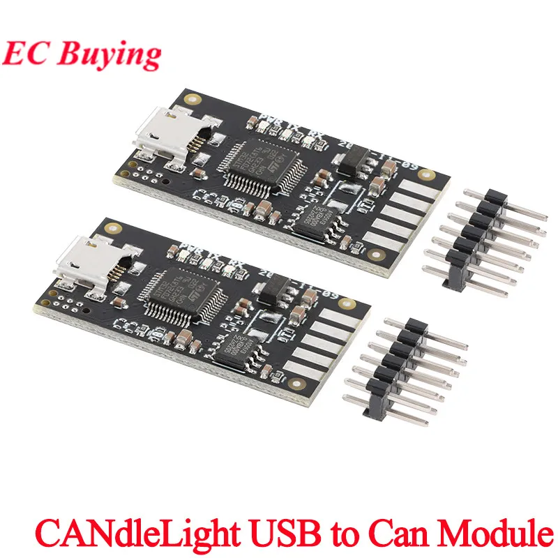 CANdleLight – Module USB vers Can, Assistant de débogage, analyseur de Bus, taux de données 1Mbit/s, carte de développement de Conversion 5V, 2 pièces/1 pièce
