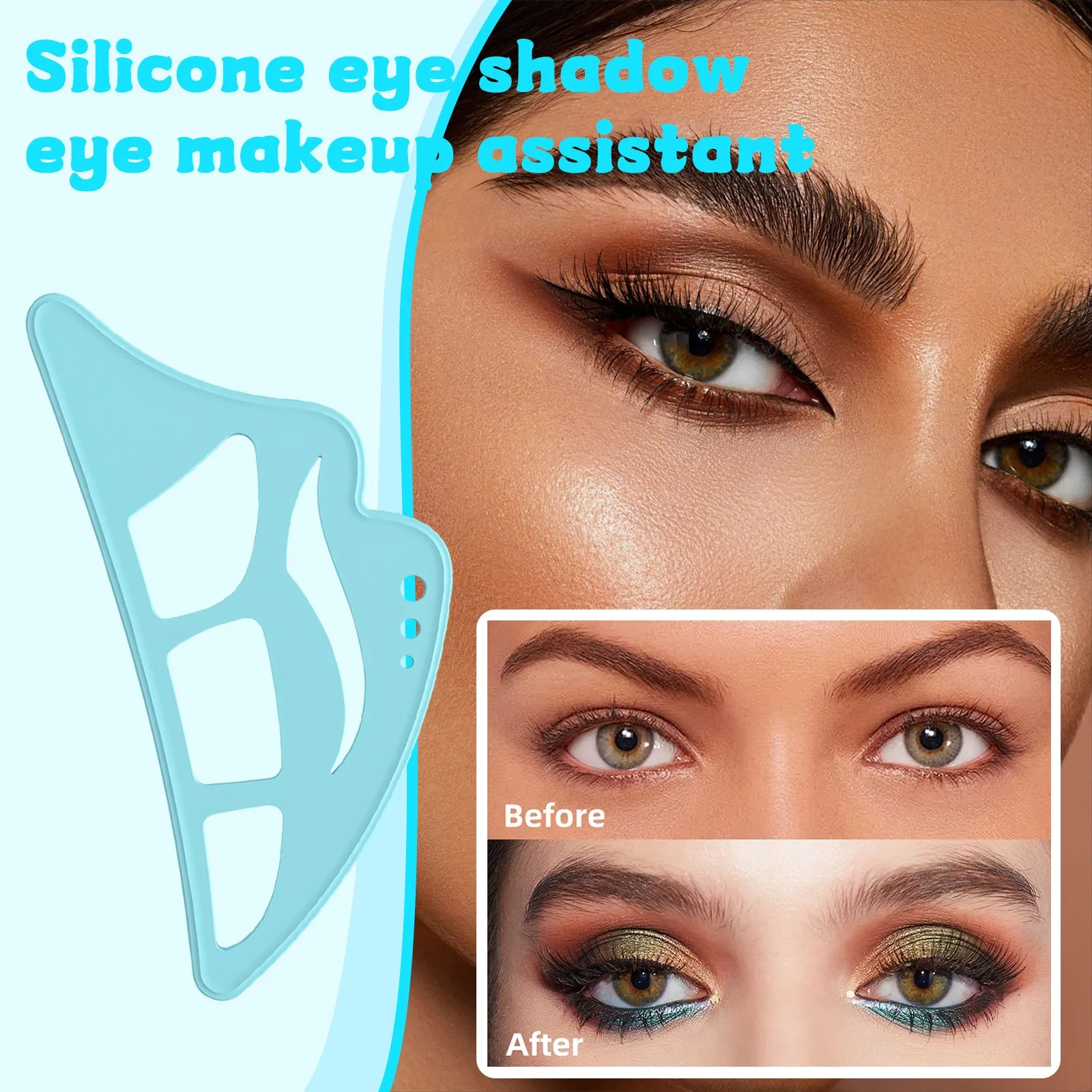 Modello riutilizzabile per ombretti in silicone per ombretti, per creare facilmente un trucco straordinario, assistente per ombretti portatile