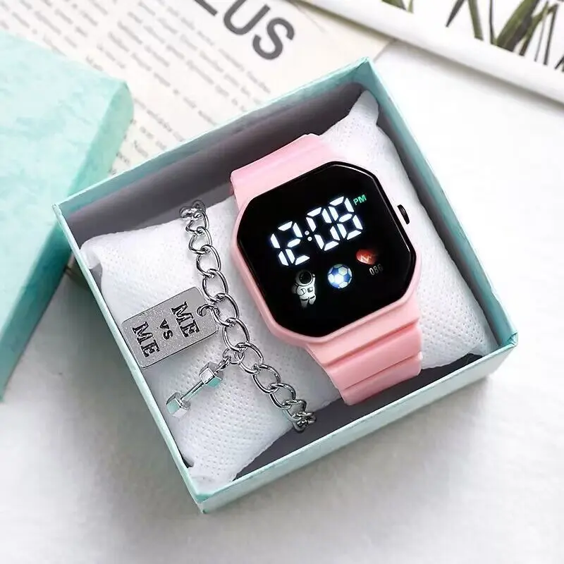 여성과 남성을위한 스포츠 시계 전자 LED 디지털 시계 패션 캐주얼 간단한 실리콘 여성 시계 전자 시계