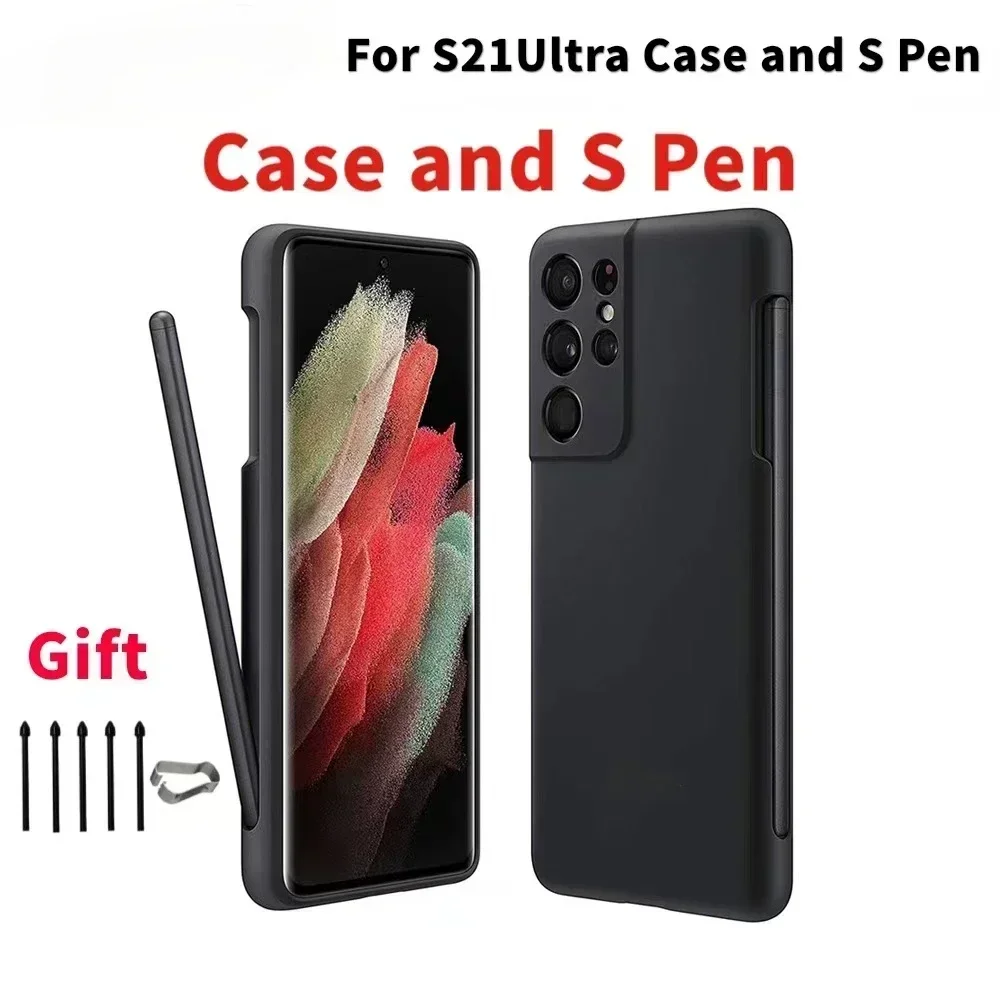 For Samsung Galaxy S21 Ultra Stylus  S Pen With Case l Silicone Cover Built-in Stylus Pen Slot Silicon Case with logo