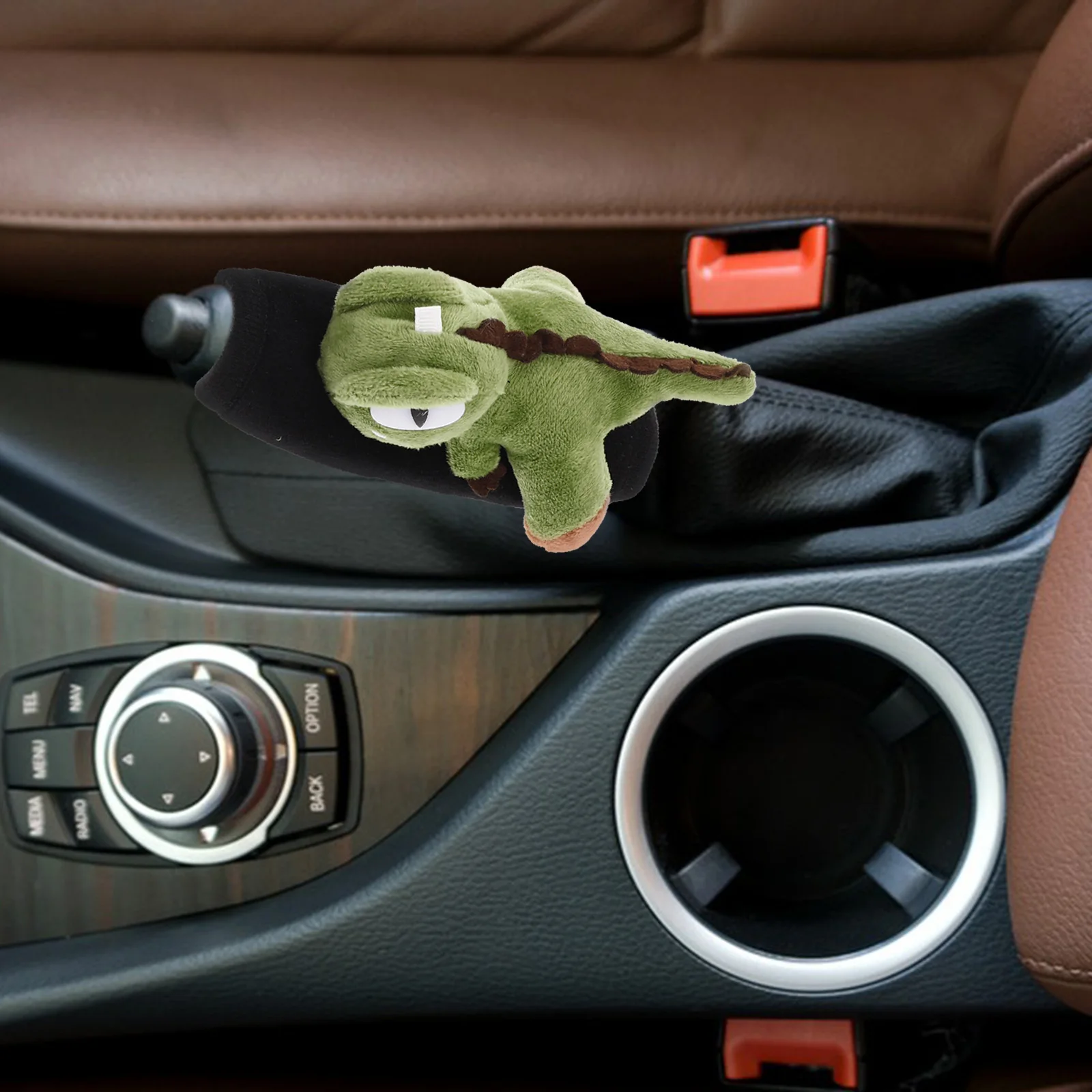 

2Pcs Car Gear Shift Knob Hoodie Cute Dinosaur Cartoon Shift Stick Cover Protector Car Interior Accessories