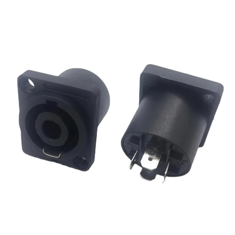 4pcs XLR 4 Pin Speakon Panel Mount Board Connector 4 Poles Powercon Female Jack Socket XLR Audio Video Cable Wire Adapter Insert