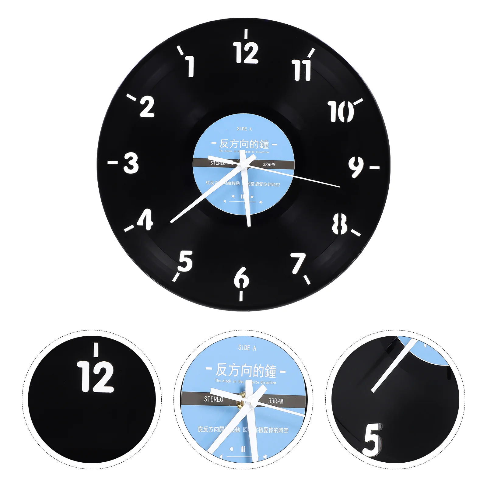 Clock Wall Backwards Reverse Clocks Unusual Unique Universe Run Decorative Gift Hanging Housewarming Mute Turning Decor Funny