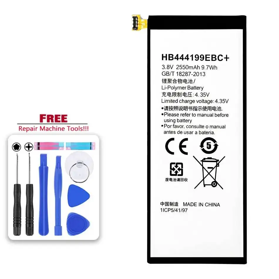 

Mobile Phone Battery HB444199EBC+ 2550Mah High Compatibility For Huawei G Play Mini 4C C8818 Chm- CL00 Chm-TL00H Chm-UL00