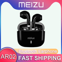 New MEIZU mblue AR02 Earphones Wireless Bluetooth Semi in Ear Game Music Headphones HiFi Stereo Dual HD Microphone Call Headset