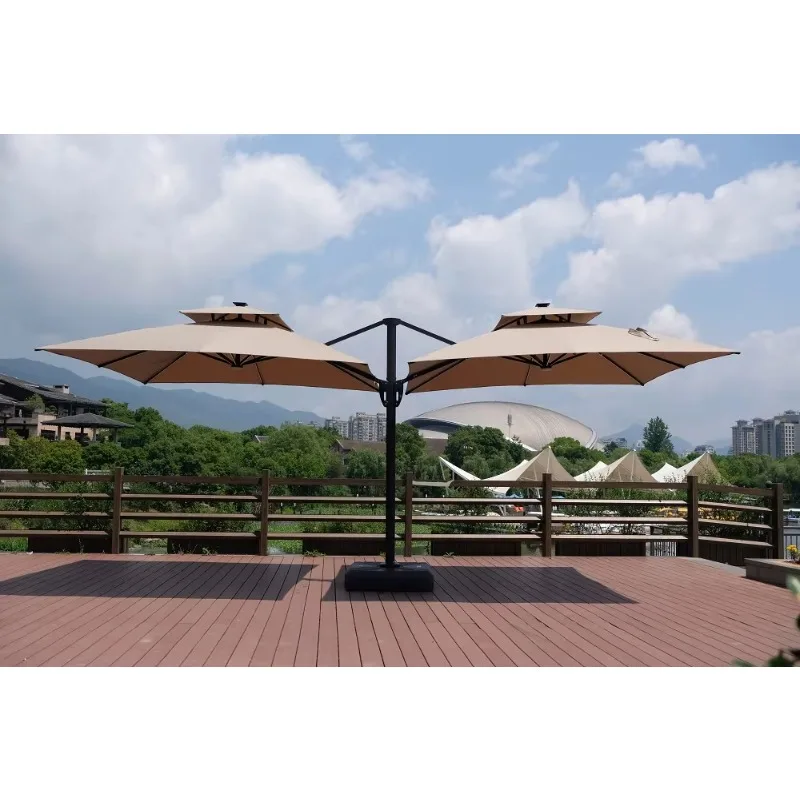 عالية الجودة التجارية LED مظلة من الشمس 3m الألومنيوم فناء في الهواء الطلق شرفة الأثاث الشاطئ الفنادق الحدائق حمامات السباحة