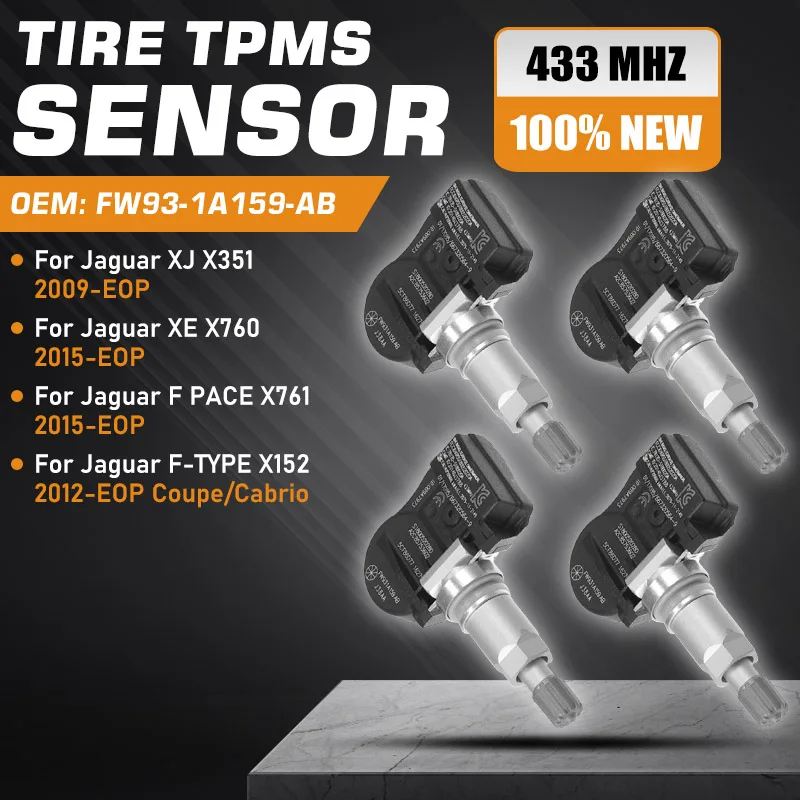 

TPMS For Jaguar F PACE X761 Jaguar XE X760 2015-2024 Tire Pressure Sensor Jaguar F-TYPE X152 2012-2024 Jaguar XJ X351 2009-2019