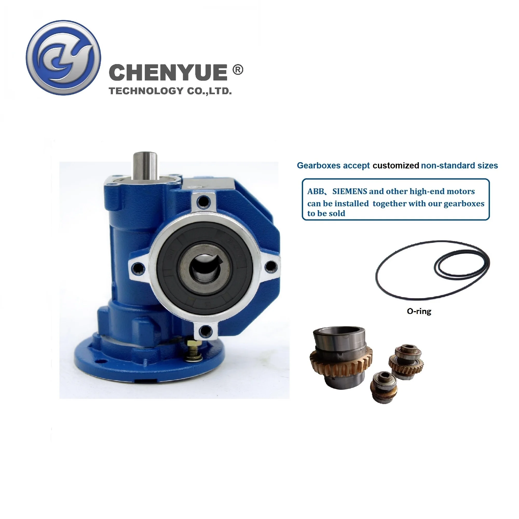 

CHENYUE Worm Gearbox CYVF30-VS Bonfiglioli VF Input 11/9mm Output 14mm Ratio 5-80 Tin Bronze Used Small Motor Free Maintenance