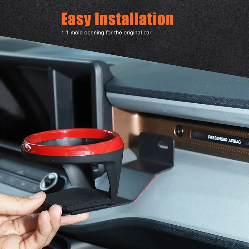 

Для Ford Maverick 2022-2025: Черный держатель для напитков из углеродистой стали в центральной консоли, подставка-вставка, аксессуары