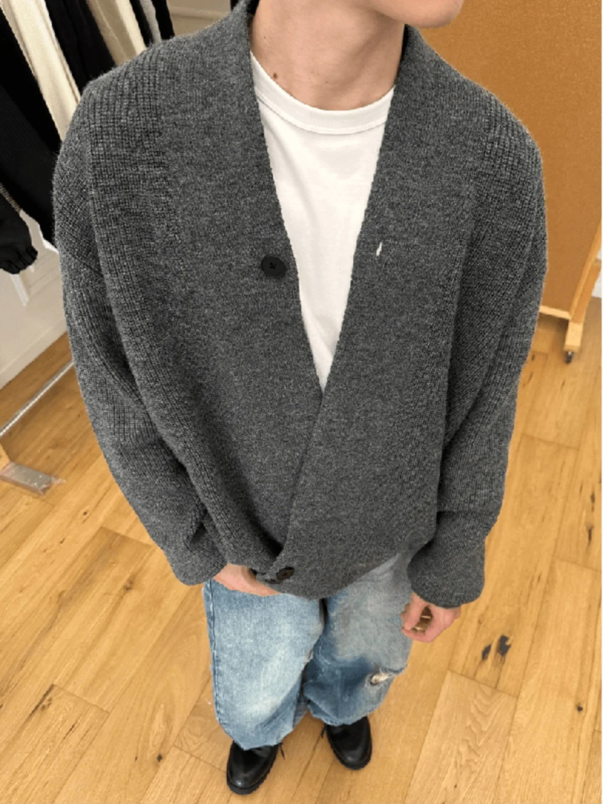 

Old Money Sle Knitted Cardigan Sweater Men's Spring Autumn High Sensation Cool Mature Faion Casual Loose Fit Long Sve