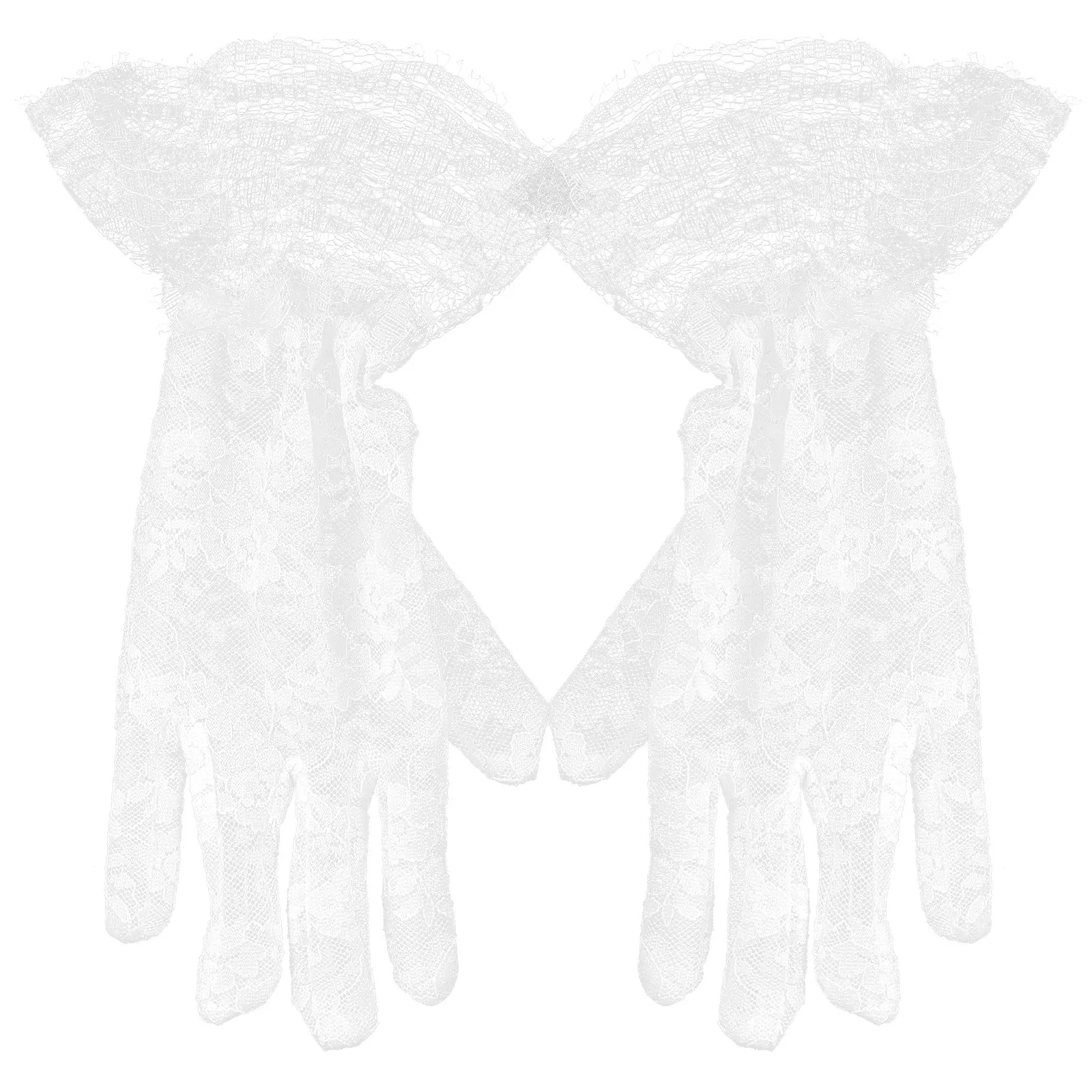 

2 шт. Детские кружевные перчатки белого цвета с цветочным узором из тюля для свадеб, выступлений, костюмов для девочек, удобные, из нежной ткани