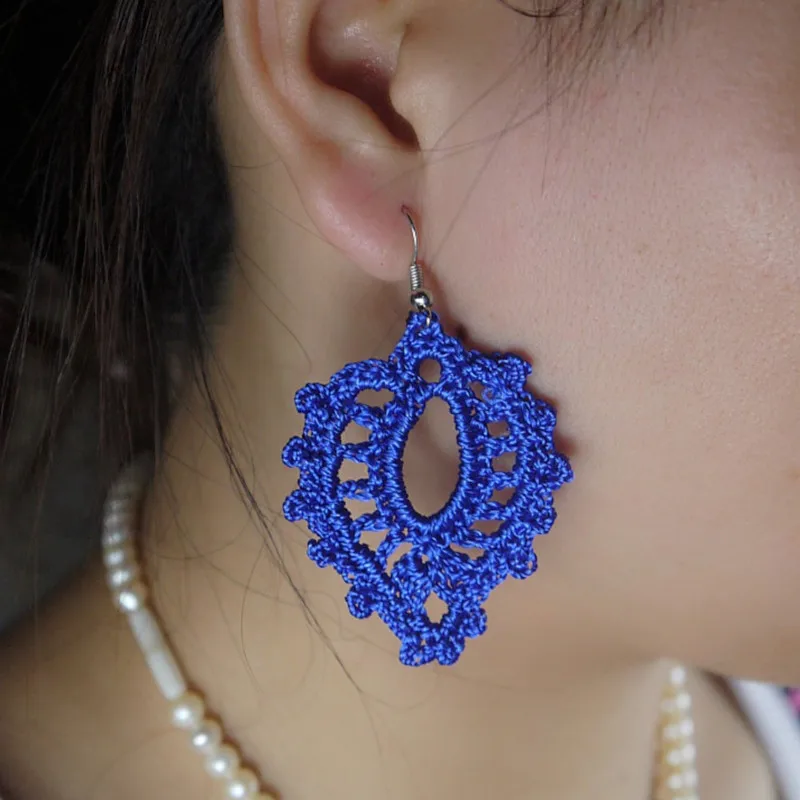 European and American Vintage Style Handmade Crochet Bohemian Beach Vacation Ear Accessories, Wedding Earrings