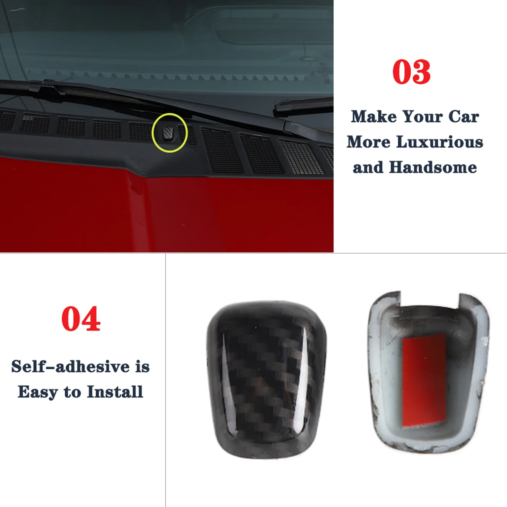 ฝาครอบตกแต่งหัวฉีดใบปัดน้ำฝนหน้าโครเมียมสำหรับดอดจ์แรมดูรารังโก-ไครสเลอร์300C