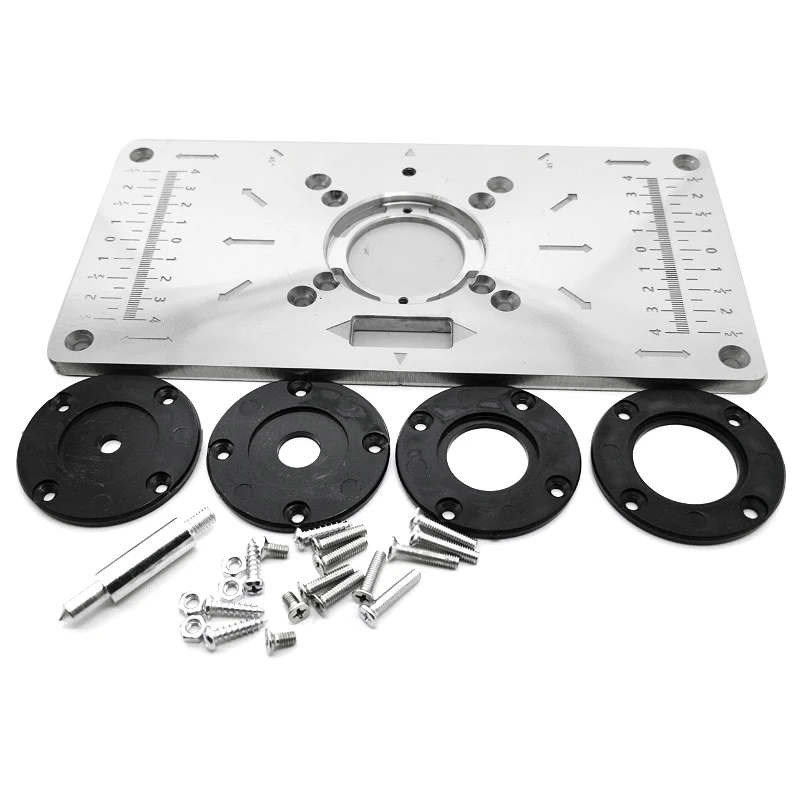 

Aluminium Router Table Insert Plate Woodworking Benches Wood Router Trimmer Models Engraving Machine Flip Board