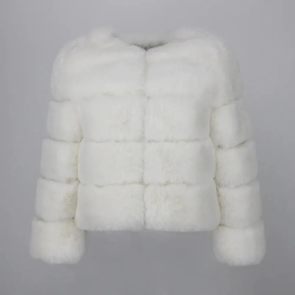

New Jacket Women Faux Fur Coat 2024 Luxury Brand Winter Elegant Thick Warm Outerwear Streetwear Fake Fox Rabbit Fur Fashion