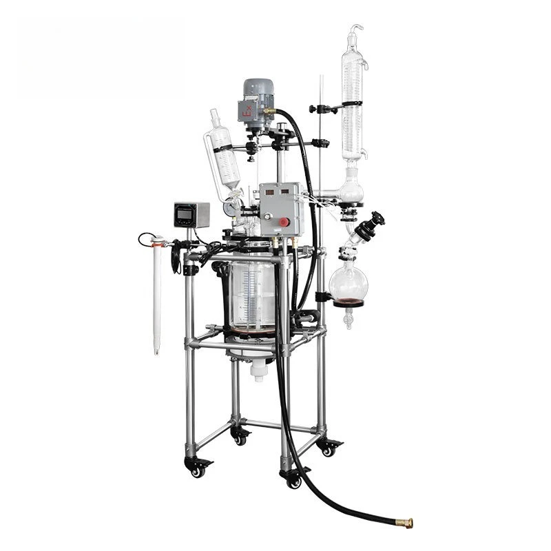

Laboratory vacuum distillation jacket explosion-proof PH meter glass reactor