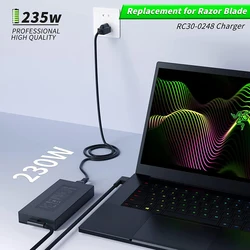 230W AC Charger for Razer Blade 14 15 GTX1060 GTX1070 RTX2070 RTX2080 RTX3060 RTX3070Ti RTX3080 RC30-0248 Laptop Power Adapter