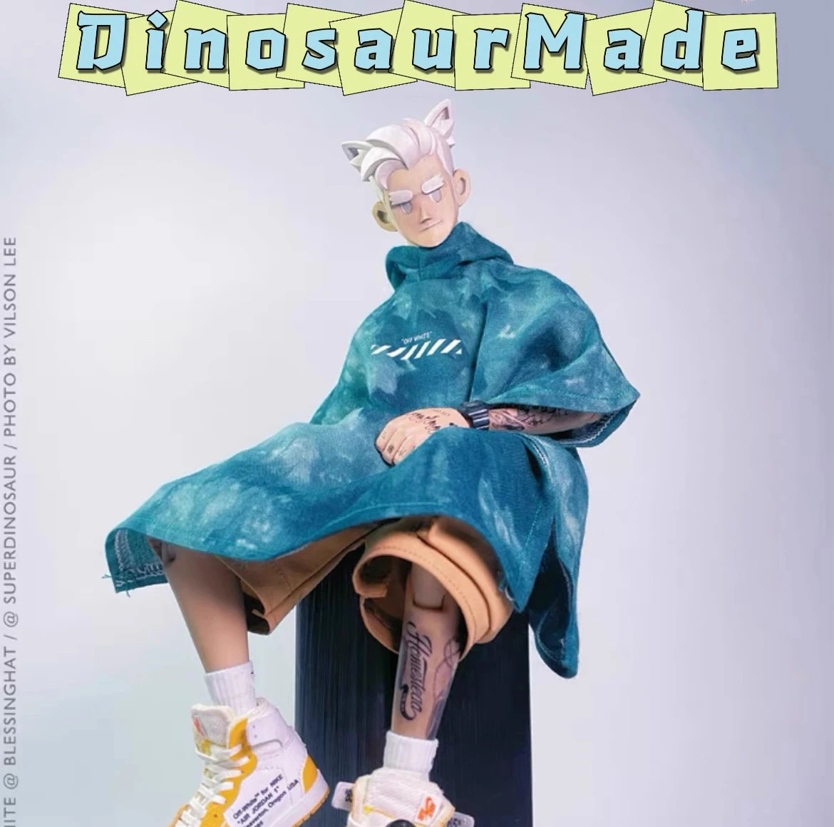 Dinosaur Handmade 1/6 Soldier Trendy Doll Tie-dye Raincoat Clothes Accessories Model fit 12\