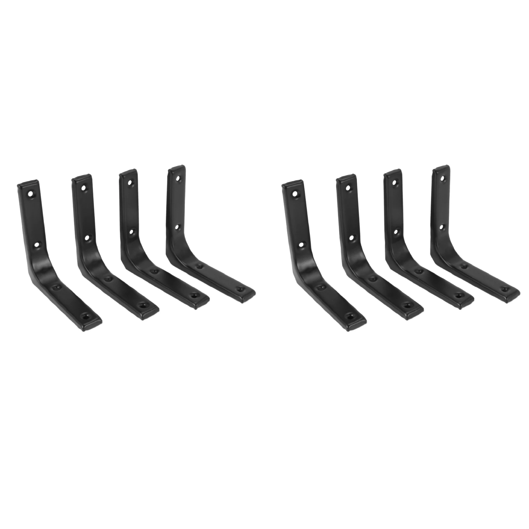 

A50U 8 PCS Iron Wall Shelf Bracket, 4 X 4 Inch Heavy Duty Shelf Support Bracket Decorative Joint Angle Bracket, Black