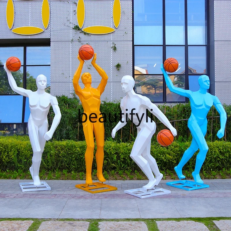 Gymnasium School Basketball Sports Character Sculpture Decorative Large Ornament