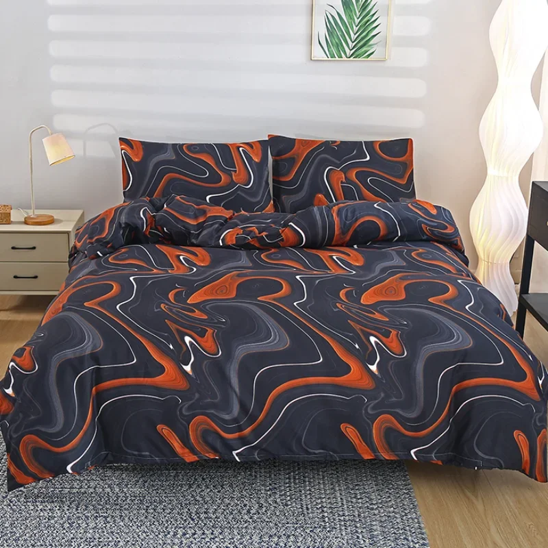 

New Aloe Vera Cotton Single Bed Quilt Cover Printed Three-piece Duvet Set 135x200160x220 230x220 240x220 Large Size Bedding