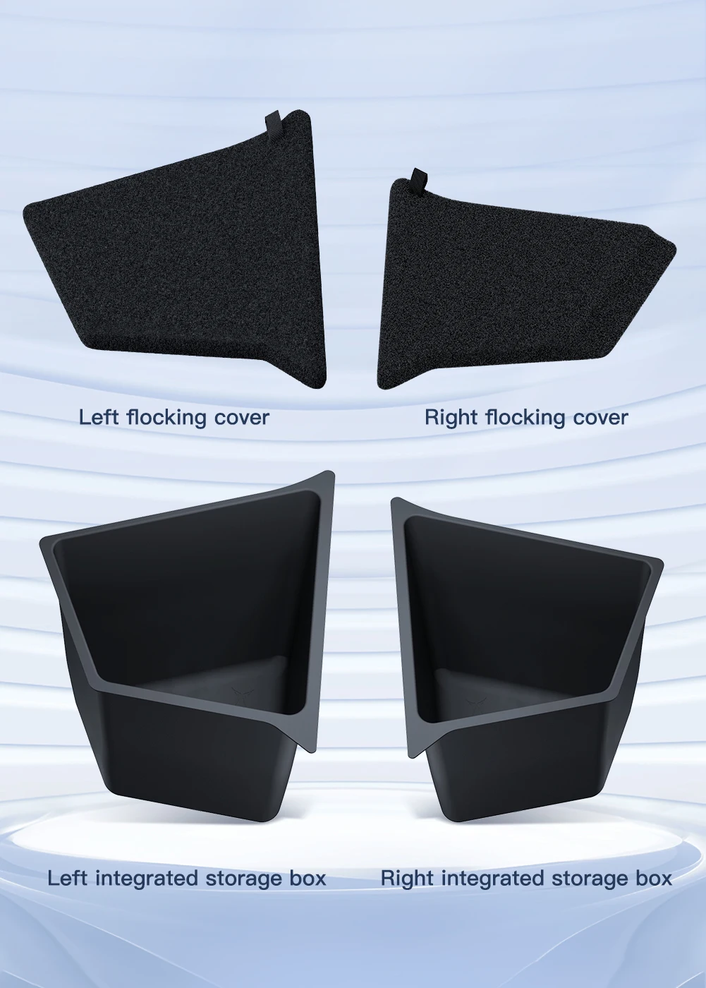YZ Kofferraum-Seitenstauraumbox für Tesla Model Y Juniper 2025-2026 mit beflockter TPE-Abdeckung, Matte und Trennwand zur zusätzlichen Stauraumnutzung – Detail 10