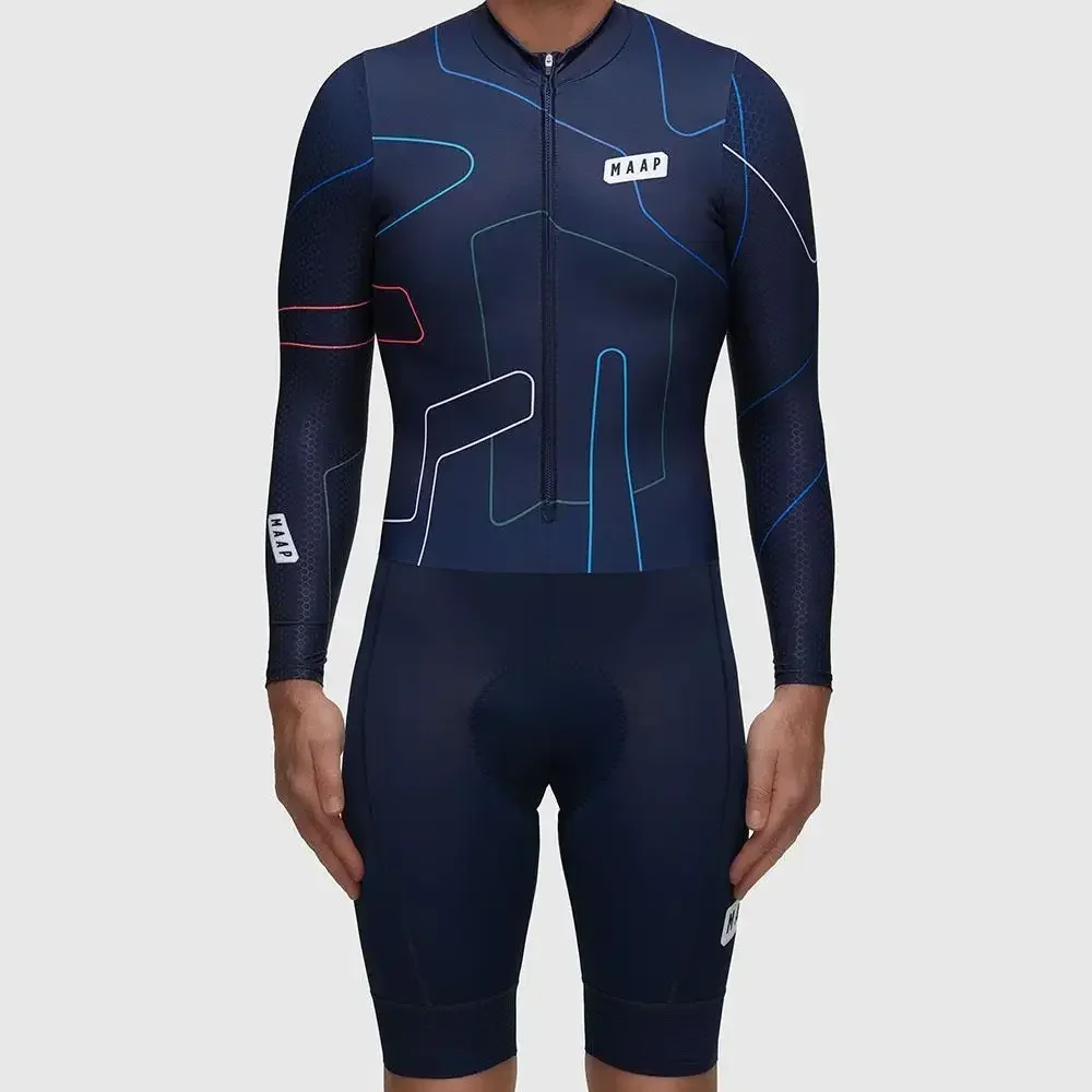 Cycling Skinsuit Pro Racing Jumpsuit Men's Clothes Long Sleeve Overalls Triathlon Bodysuit Boys Bike Monkey Cycling Suit