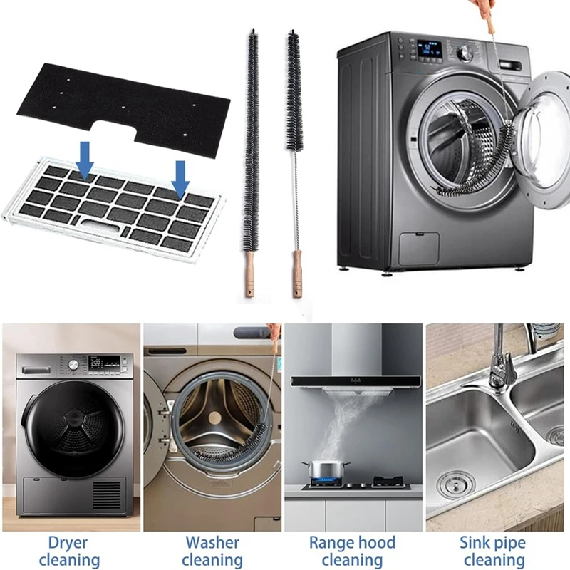 WH01X35719 Fusselfilter und Trockner-Entlüftungsbürste für Waschmaschine, Trockner, Filterschwamm, Ersatzteile, Waschmaschine, Trockner, Combo-A68X